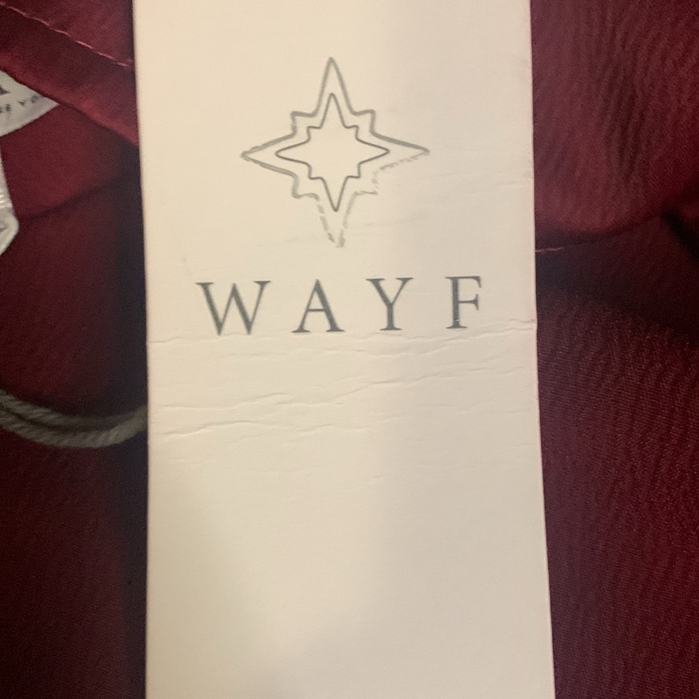 Wayf Women Red Two Pieces Set Pants Wide Leg Tailored Trousers Satin Wrap Top, S - Picture 14 of 15